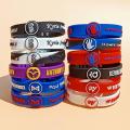 NBA team star bracelet Lakers Warriors Cavaliers Kobe Curry James basketball sports silicone wrist strap. 