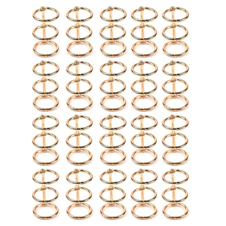 20Pcs 3 Ring Gold Book Rings Leaf Binders Office Book Rings Snap Split Hinged with 20 mm Inner Diameter Gold Book Rings