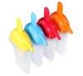 4-Piece Reusable Ice Lolly Mold Set with Straw Design – DIY Homemade Popsicle Makers, Multi-Color Frozen Treat Tray, Kitchen Tool for Ice Cream Popsicles. 