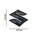 Universal Suzuki Steering S logo - Mat Black Finish Badge Emblem Full Tape - 4.5 cm. 