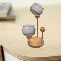 Baseball Display Stand Portable Table Centerpieces Wood Seat for Collections Crystal Ball. 