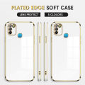 (Free Lanyard) Luxury 6D Plating Case for Infinix Smart 5 Back Cover Soft Silicone Square Frame Shiny Bling Phone Cases. 