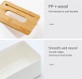 Wooden Tissue Box with Mobile Holder Tissue Box Holder Multifunctional Tissue Box Cover for Bathroom Rectangular Napkin Holder with Smart Phone Slot for End Table ABS Plastic Facial Paper Organizer for Nightstand. 