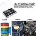 200Pcs R-Type P-Type Cable Clamps Nylon Wire Clip Assortment Kit. 