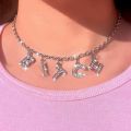 Zoeber Color Alphabet Bitch Pendant Fun Game Word Angel Statement Necklace Women Charm Party Clavicle Chain Jewelry. 
