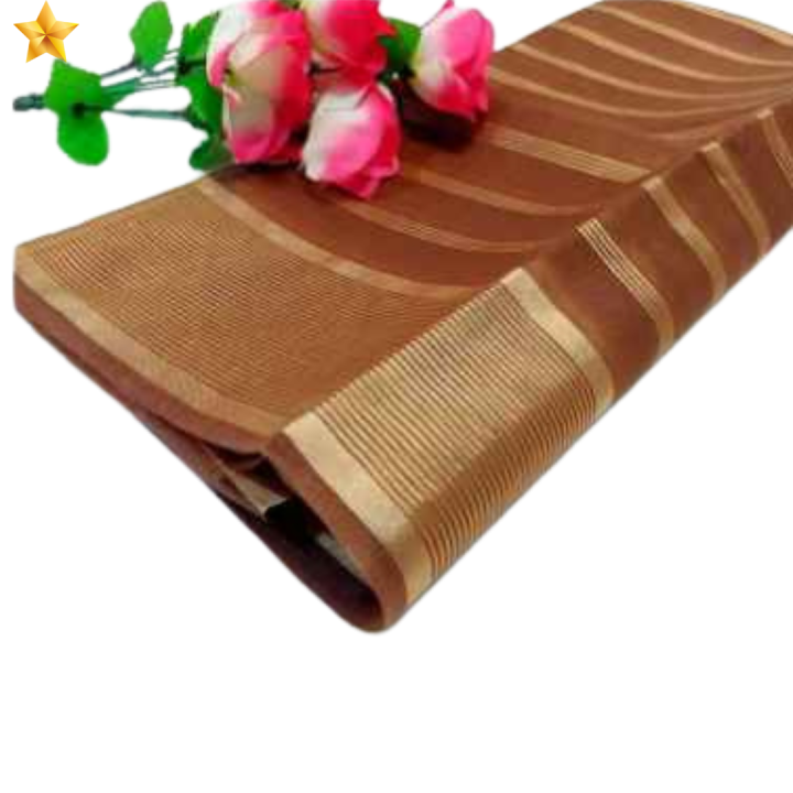 Lining Printed Organza Dupatta for Ladies-Brown