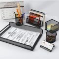 6 Pieces Office Stationery mesh metal desk table organizer set. 