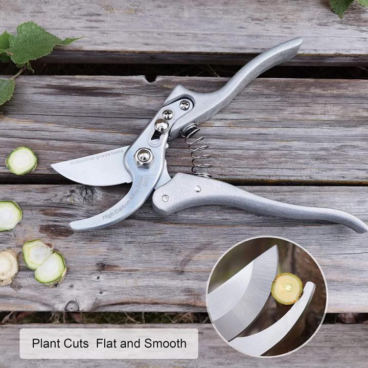Pruning Shears 8 Inch Professional Bypass Garden Scissors, Premium Quality Japanese Gardening Tools Hand Pruner with Ergonomic Handle