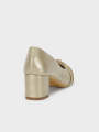 Unze London Women "DIADEM" Shimmery Block Heel Courts For Women - Courts Shoes For Women. 