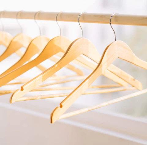 Wooden Cloth Hangers Pack of 1, 3, 6, 12  Solid Wood Shirt Hangers,Dress Coat Jacket Clothes Hangers