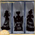 Enigma- Halloween Window Stickers Spooky Halloween Witch Window Sticker for Home Office Decoration Waterproof Pvc Static Decal for Glass Door Black Witch Silhouette Design Set of 3 Sheets Spooky Witch. 