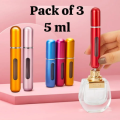 3pcs Pack Mini Perfume Atomizer – 5ml Refillable Perfume Spray Bottles – Leak-Proof Portable Travel Perfume Containers – Multiple Colors. 