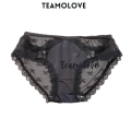 Teamolove Ready Stock Women Satin Mesh Low Waist Panties Ribbon Bow Mesh Open Hole. 