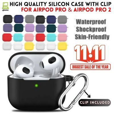 High Quality AirPods Case With Clip Airbuds / Airdots Soft Silicon Cover For Airpod Pro & Airpod Pro 2 - Only Case Cover