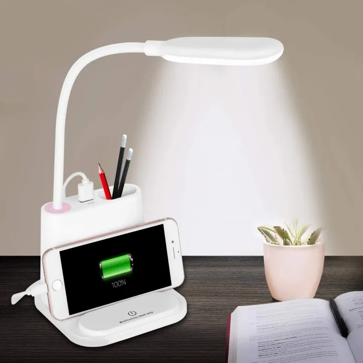 Study%20lamp%20LED%20Desk%20Lamp%20with%20Adapter%20Led%20Desk%20Light%20with%20Pen%20Holder%20and%20Phone%20Stand,%203%20Color%20Modes%20with%20Dimmable%20Brightness,%20360%C2%B0Flexible%20,Eye-Protection%20for%20StudentLamps%20for%20Home%20Office,%20White%20Desk%20Light%20-%20Image%202