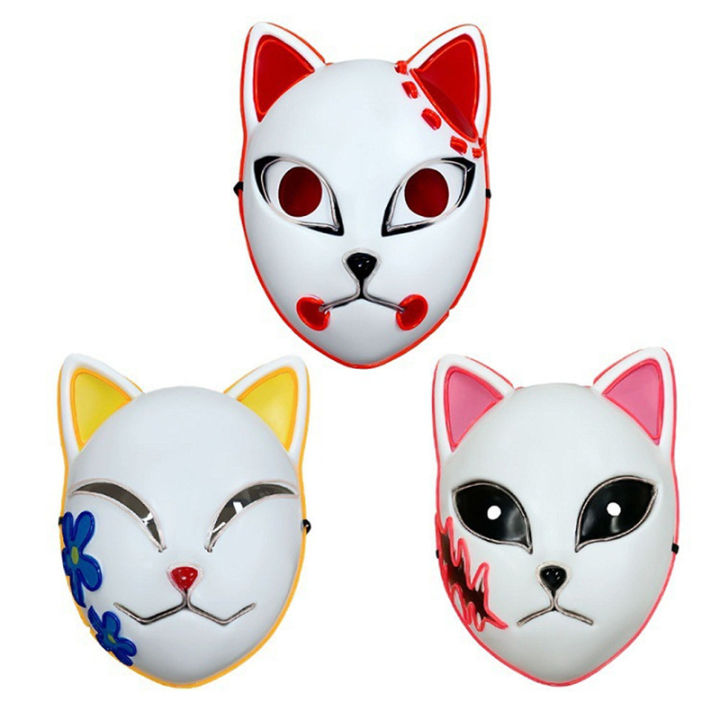 Anime Demon Slayer LED Mask Cosplay Cute Masks Halloween Party Costume Props