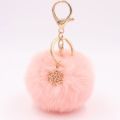 Fur Pom Pom Snow Furry Ball Keychain Faux Fur Keychain Porte Clef Pom-pom De Fourrure Fluffy Bag Charms Rabbit Keychain Keyring. 