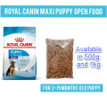 Royal Canin Maxi Puppy 2 to 15 months old Puppy Top Quality Dog Food available in 500 g and 1kg open packing. 