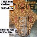 Stylish & Fancy Bike seat cover with extra thick foam cushion &  10 pockets for all 125cc cover,  all 70cc bike cover, honda  cover, suzuki cover, motorcycle cover bike accessories motorcycle accessories,  motor bike accessories bike decoration. 