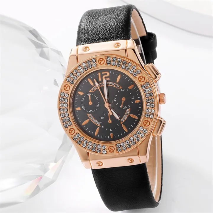 LooKeo%20mall%205pcs%20Set%20Elegant%20Luxury%20Women%20Watch%20Personality%20Fashion%20Diamond-encrusted%20Watch%20for%20Women%20&%20girls%20Party%20Matching%20Popular%20Jewelry%20-%20Image%203