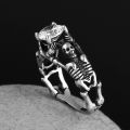 Engrave Name Servise 2022 New Gothic 316L Stainless Steel Skull Ring With Stone For Man Women Couple Wedding Gift Dropshipping. 