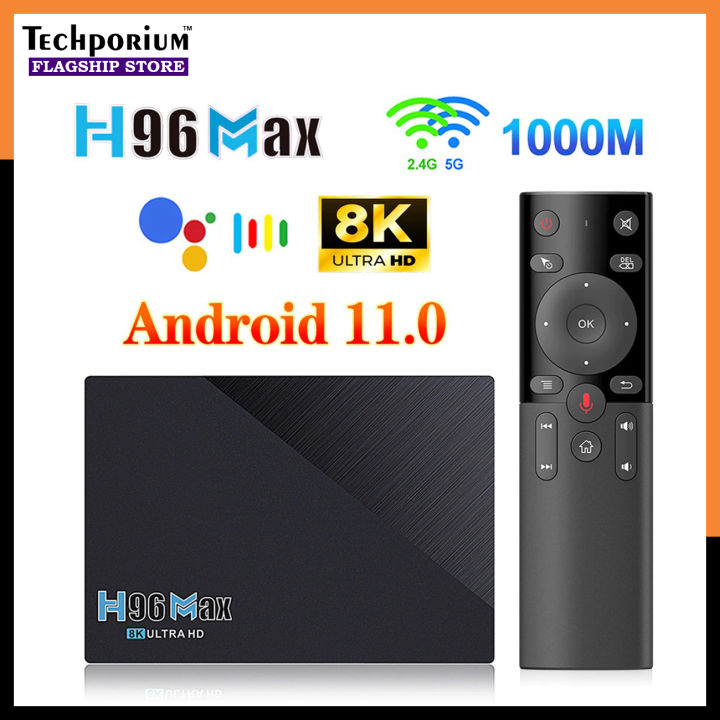 Ultra HD H96 Max Smart TV Box | Android 11 OS | Quad-Core Performance | 8GB+64GB Large Storage | 4K Ultra HD Streaming for Netflix, YouTube, Cinema, IPTV & Gaming | Stylish Compact Design for Home, Office & All-in-One Entertainment