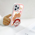 AMORVOR for Tecno Pova 5 Back Cover With Free Holder Lovely Girl Soft Wavy Phone Case Camera Protection Transparent TPU Soft Cover. 