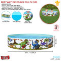 Bestway 6 Feet Fill n Fun Air Less Swimming Pool - Without Air 6ft 55022 Dinosaur Kids Play Pool for Summers, Water Games Outdoor & Indoor Pools, Snap Set Water Tub, Summer Gift for Boys & Girls, Best way Swim Pools for Kids, Imported PVC Vinyl Branded. 