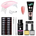 8 in 1 Poly Gel Nail Set 6W LED Lamp Nail Art UV Quick Extension Nail Kit. 