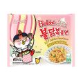 Samyang Buldak Cream Carbonara Hot Chicken Flavor Ramen Stir-Fired Noodle 140 grams*5Pack (Pack of 5) (Imported, Non Vegetarian). 