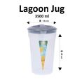 Lagoon Jug, 3500 ml Plastic Water Jug, High Quality Plastic Jug Pitcher Jug Drinking Water Jug, Size: Width 18 cm x Height 26 cm. 