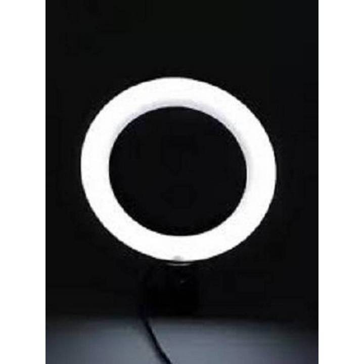 Semi Professional Small Ring Light & Holder & Converter For Tik Tok Videos Youtubers , Facebook Online Chat Makeup - Black