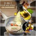 2 in 1 Oil Sprayer & Dispenser Bottle 500ML + FREE Hand Towel Combo | Kitchen Oil Spray Bottle for Cooking, Air Fryer, BBQ, Salad, Grilling | Glass Oil Mist Sprayer Reusable Anti-Leakage | Buy 1 Get 1 Free. 