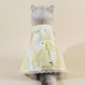 Flower Pet Dress for Dog Shih Tzu Female Wedding Bow Knot Kitten Cat Dress + Hairband Birthday Cat Outfit Dog Formal Clothes Dog Dress Girl Pet Clothing. 