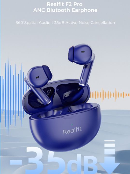 Realfit F2 Pro ANC Active Noice Cancellation Bluetooth Earphones ENC