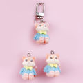Cartoon 3D Flocking Fox Pendant Cute Animal Phone Lanyard Keychain Bag Charms MJ. 