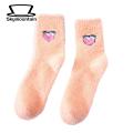 Skymountain Winter Socks Candy Color Fashion Avocado Cherry Eggplant Pattern Floor Sleeping Socks. 
