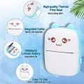Portable Printer, Mini Pocket Wireless Bluetooth Thermal Printer with 1 Roll Printing Paper for Android iOS Smartphones, Work Study Photo Label Notes Memo Picture Inkless Printing (Blue). 
