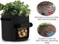Potato Grow Bag 10 Gallons (14 inches depth, 15.5 inches diameter), Non-woven Breathable Fabric Sweet Potato / Onion/ Carrot Planter, Velcro Window Vegetable Peanut Growing Box Bucket Pot. 