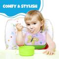 Baby Bibs with Soft Plastic Food Catcher Waterproof, Reusable and Washable - Drool and Feeding Bib for Babies, Toddlers, Infants, Newborns. 