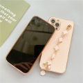 FELMYST Casing For Infinix Note 8i Lucky Alhambra Bracelet Leaf Luxury Plating Van Clee&Arpels Wrist Chain Bracelet Girl Mobile Phone Case Women Lanyard Electroplated Casing Full Cover Camera Protect Bumper Back Soft Shockproof Cover. 