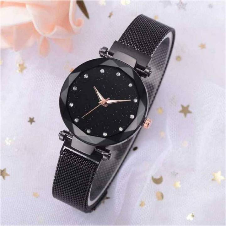 New Luxurious Looking 2021 Magnet Buckle Starry sky Quartz Watches For Girls & Women - Magnetic Chain Belt Analog Watch-TW786