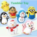 12 pcs - Tumbler Toy Mini Blue Fat Man Small Ornaments Small Gifts Roly-poly sensory fidget toys Shaking fidget doll (Multiple packs). 