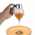 Easy Kitchen 200ML Transparent Glass Honey Juice Syrup Dispenser Pot Jar For Kitchen Bee Drip Storage. 