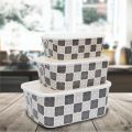 3 Pieces Melamine Sealed Fresh Bowl Set With Plastic Lid Multicolor Bowl Storage Set. 