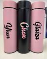 CUSTOMIZE Name Water Bottle 500ml with LED Temperature Display | Imported Stainless Steel Hot & Cold Water Bottle for Boys Girls & Kids, Sports & Gym, Water Bottle for School | Thermos Flask | (Half liter). 