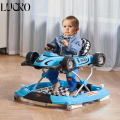 2-in-1 Formula 1 Car Baby Walker & Rocker ,Adjustable Height, Lights, Music, and Steering Wheel for Toddlers 6-24 Months babies. 