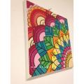Painting Doodle work on canvas Multicolor (2 sizes available) , acrylic painting, dinning room, kitchen, coffee shop, bedroom, drawing room, gift for wedding, birthday, new year, school, college, handmade home decor.. 
