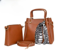 Girls and Ladies Soft Shoulder Handbag with Mini Side Pouch and Long Strap 7 x 7.5 x 3.5 Inch. 