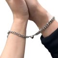 Broken Heart Love Magnetic Bracelet for Men and Women & Girl, Bracelet for fashion lover attracting silver couple bracelets. 